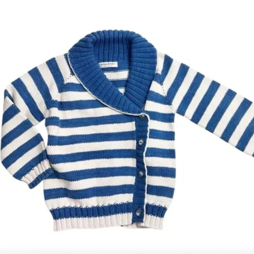 Misha & Puff cotton striped sweater cardigan 5-6 - Picture 1 of 5